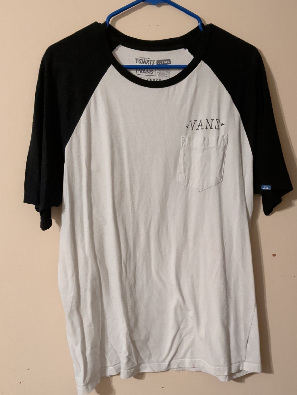 Vans Two-Tone Black & White Raglan Pocket Tee